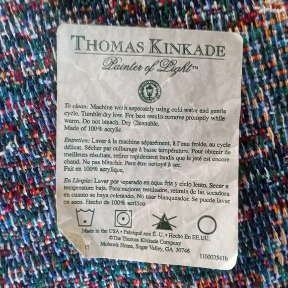 Thomas Kincade Painter of Light Vintage Throw Blanket Fishing in Nature - Picture 5 of 5